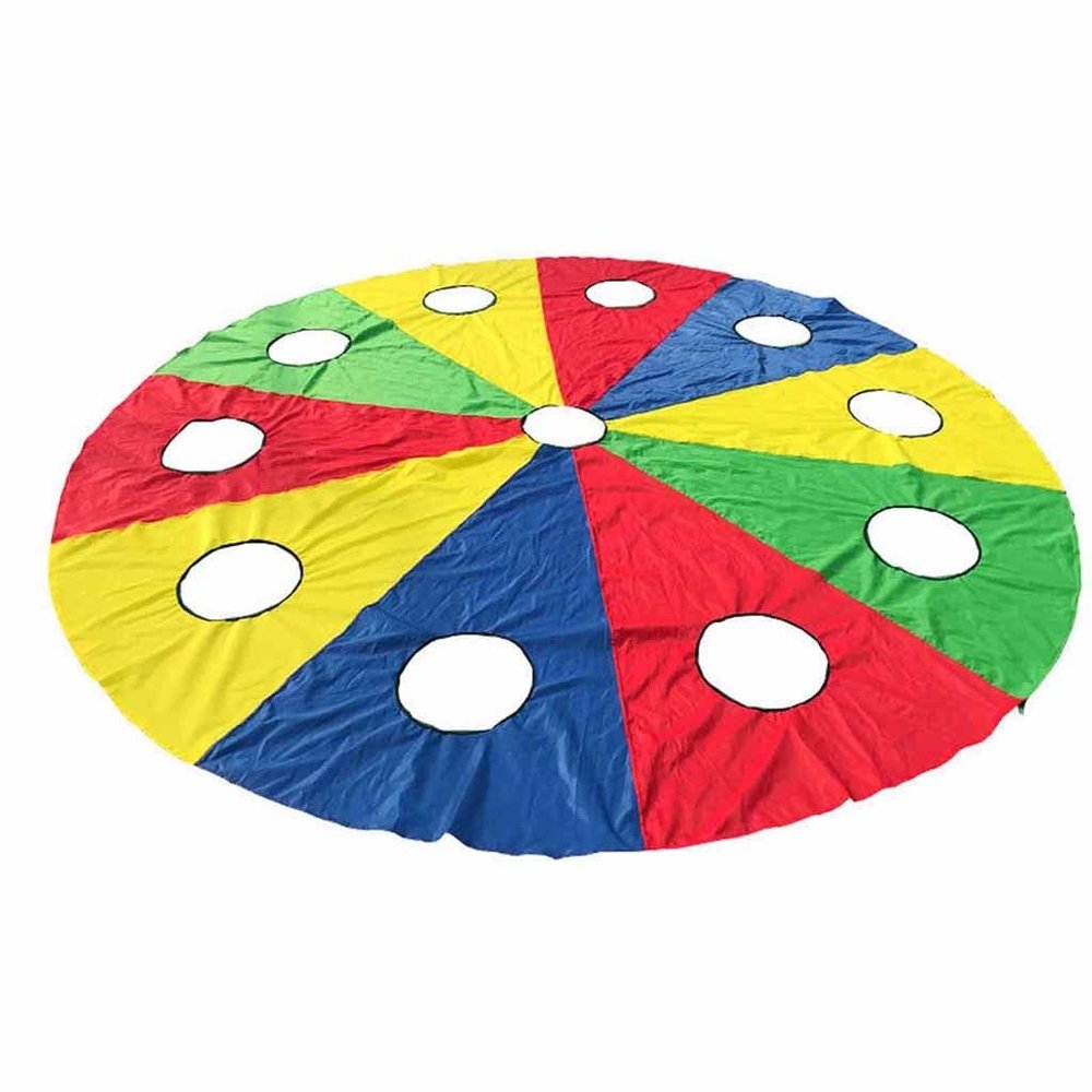DJFKDYHPE Play Parachute Whack-a-mole Game, Rainbow Parachute Sensory Game, Kids Agility & Coordination Outdoor Activity Game Parachute(6m/19.6ft)