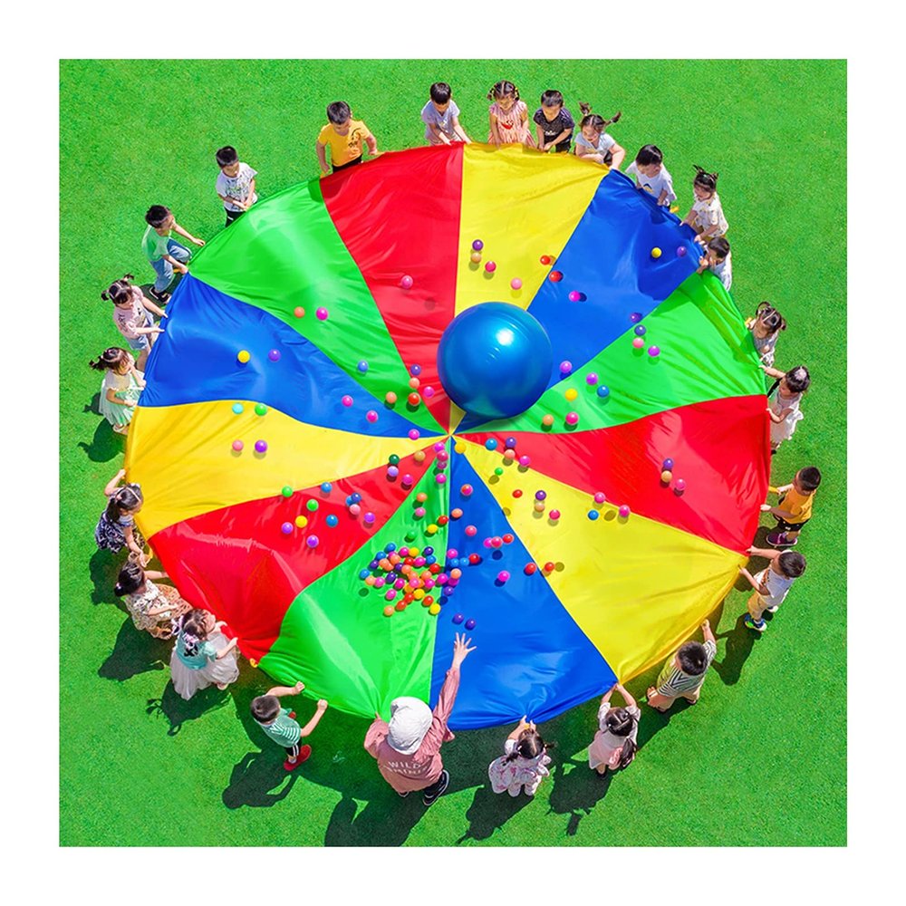 DJFKDYHPE Play Parachute Kids Parachute with Storage Bag, Physical Training Parachute Game, Sensory Coordination Training(6m/19.6ft)