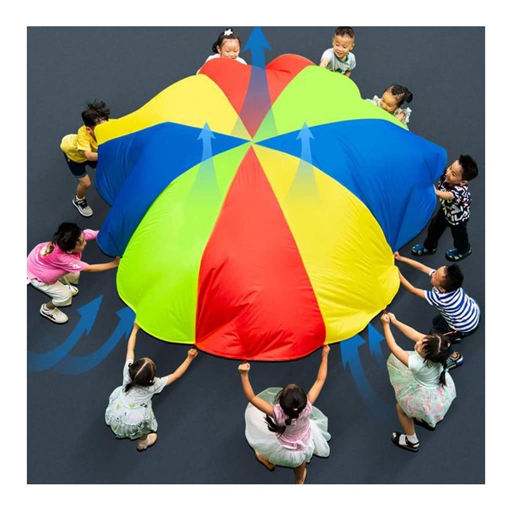 DJFKDYHPE Play Parachute Sensory Game for Kids, Nursery Physical Training Parachute Games, Resistant Parachute for 3-6 Years Old Parachute(6m/19.6ft)