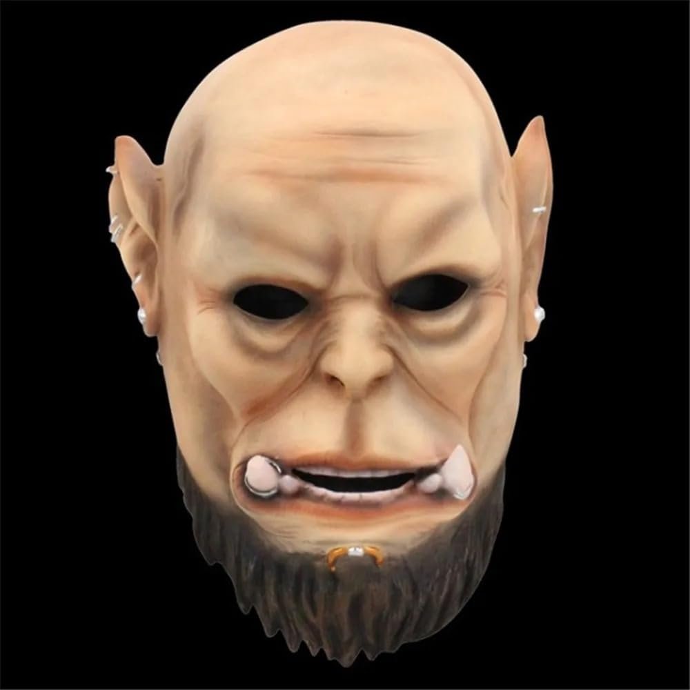 DOODSS Resin Ogrim Doomhammer Cosplay Mask Horror Tribe Orc Great Chief Mask Halloween Party Costume Props