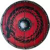 24-Inch Medieval Viking Shield  Handcrafted Wooden Round Shield with Intricate Dragon Design | Ideal for Historical Reenactments, Cosplay & LARP Battles view 3