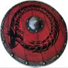 24-Inch Medieval Viking Shield  Handcrafted Wooden Round Shield with Intricate Dragon Design | Ideal for Historical Reenactments, Cosplay & LARP Battles view 4