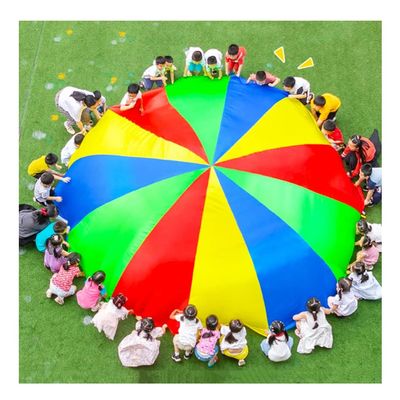 DJFKDYHPE Play Parachute Parent-Child Interactive Game, 10-100 People Cooperative Parachute Game, 10-100 People Teamwork Game Parachute(7m/22.9ft)