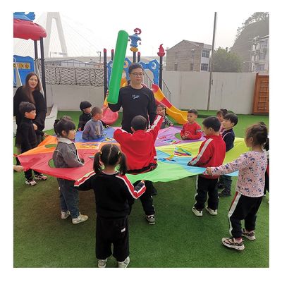 DJFKDYHPE Play Parachute Whack-a-mole Game, School/Company/Party Game, 15-30 Player Teamwork Game Parachute(3m/9.8ft)