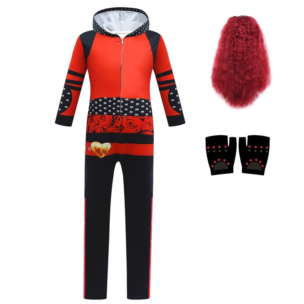 ZIVANTO Girls Princess Rise Red Jumpsuit Bodysuit Party Outfits Birthday Playwear