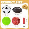 RoundFunny Pack of 36 Operation Christmas Balls Bulk with Pump for Kids 5" Deflated Soccer Basketball Football 6.3" Playground Balls Christian Charity Donation Supplies for Toddlers Indoor Outdoor view 2
