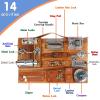 Canuan Busy Board for Toddlers, Travel Toy Fidget Board Activity Board for Fine Motor Skills, Wooden Busy Board Toys for 3 Years Old Boys & Girls with Switch, Locks, Music Box... view 4