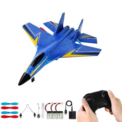 RC AirplaneGlider Aircraft.for Foam Remote Control Planes for Adults Beginners,360 Flip Easy to Fly (Blue)