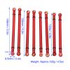 8Pcs M3 Aluminum Alloy Link Rod Linkage Set, Suspension Rod Replacement Upgrade Parts for Axial SCX10 RC Crawler Car (X006R red view 2