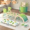 KidsBuddy Pikler Triangle Set with Cushion 9 in 1 Climbing Toys for Toddlers 1-3 Indoor Baby Climbing Gym Toddler Montessori Toys Wooden Toy with Maze Toy, Shape Sorter, Dinosaur Car view 2