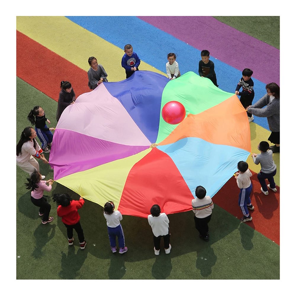 DJFKDYHPE Play Parachute Kids Outdoor Activities - Parachute Game, Children's Physical Training Parachute Games, Nursery Physical Training Aids(3m/9.8ft)