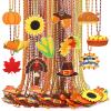 Tondiamo 54 Pcs Thanksgiving Beaded Necklace Bulk Fall Necklaces Party Favors with Turkey Pumpkin Maple Leaf Pendants Decor for Thanksgiving Autumn Harvest Costume Accessories, 12 Styles view 1