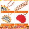 Tondiamo 54 Pcs Thanksgiving Beaded Necklace Bulk Fall Necklaces Party Favors with Turkey Pumpkin Maple Leaf Pendants Decor for Thanksgiving Autumn Harvest Costume Accessories, 12 Styles view 2