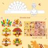 24 Sets Thanksgiving Turkey Craft Kits Fall Thanksgiving Ornaments Decorations Art Sets DIY Autumn Make a Turkey Crafts Stickers Arts and Crafts for Toddler Party Classroom Activities (Hat1) view 2