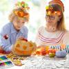 24 Sets Thanksgiving Turkey Craft Kits Fall Thanksgiving Ornaments Decorations Art Sets DIY Autumn Make a Turkey Crafts Stickers Arts and Crafts for Toddler Party Classroom Activities (Hat1) view 4