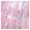 HooHero Pink Natural 100 Width Semi Sheer Curtains Rod Pocket Living Room Balcony Home Decoration Flower Print Voile Door Panels view 1