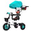 Swivel seat Kids Stroller tricycles,Toddler Trolley for Age 1-5,Parent Steering Push Trike with Removable Canopy and Push Handle,Titanium Wheel,Rear Wheel with Brakes (White Green Titanium Wheel) view 1