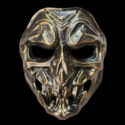 XMKJCHA Resin New Predator Cosplay Mask Halloween Party Game Costume Mask Props(Copper)