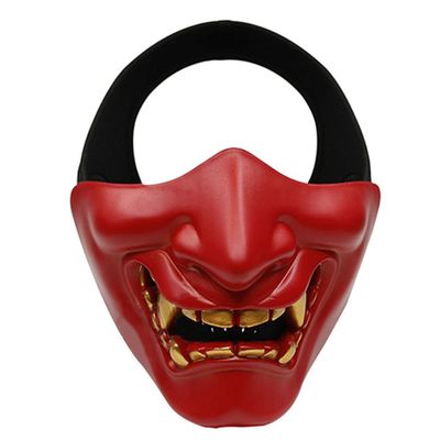 XMKJCHA Japanese Mask Cosplay Mask Japanese Samurai Mask Ghost Warrior Oni Mask for Halloween Cosplay Punk Costume Prop(Type a)