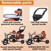 SAeWare Toddler Stroller with Parent pushrod,Kids Trolley for Age 2-5,Dual Seats Tricycle for Twins,Kids trikes with Headlight,Rear seat with armrest,Front seat (White) view 4