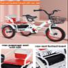SAeWare Pedal tricycles for Age 3-10,Outdoor Trike,Chain Bike,Tandem trikes with Rear seat,Folding tricycles with Single Brake,3 Wheelers,Spoke Pneumatic Wheel (Purple 18 in 18 in) view 4