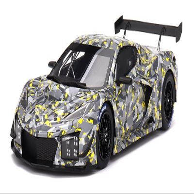 Chevy Z06 GT3.R Gray and Yellow Graphics Sebring Test Car (2022) 1/18 Model Car by Top Speed TS0540