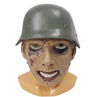 XMKJCHA Prisoner ww2 Soldier Zombie Mask Halloween Party Costume Cosplay Mask Props