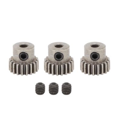 3pcs RC Car Motor Gear M0.6 3.17mm Diameter Powder Steel Alloy Pinion Motor Gear Replacement (21T)