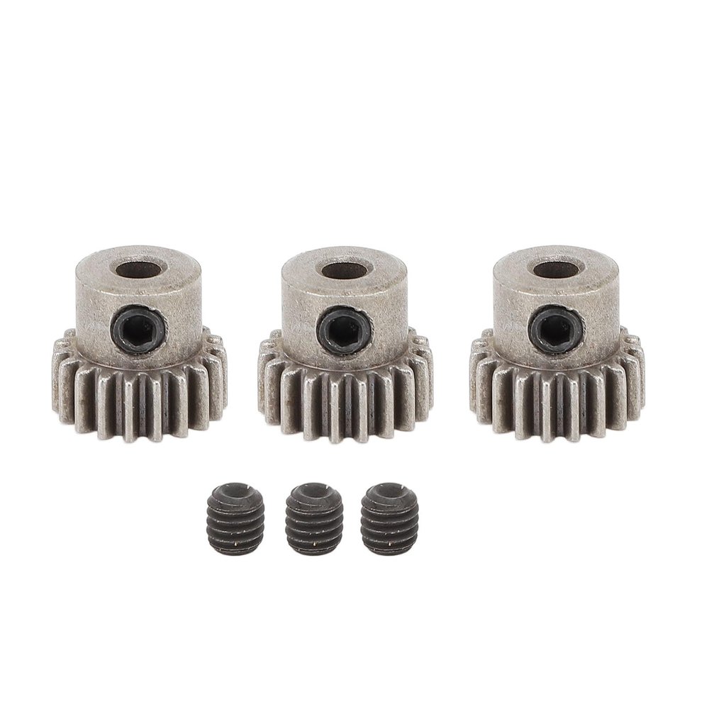3pcs RC Car Motor Gear M0.6 3.17mm Diameter Powder Steel Alloy Pinion Motor Gear Replacement (21T)