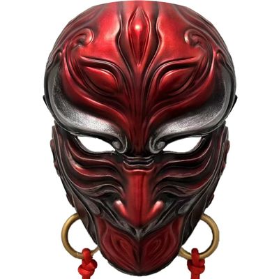 XMKJCHA Newcomer Japanese Mask Halloween, Longhorn Hannya Mask Painted Pendant Props Wearable Masks for Cosplay Party(Type 9)