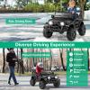 Costzon 12V Kids Ride on Truck Car, Electric Vehicle w/Remote Control, Threaded Wheels, 3 Speeds, LED Lights, Music, Horn & Wireless Connection, Battery Powered Ride on Toy for Boys & Girls 3+ (Black) view 3