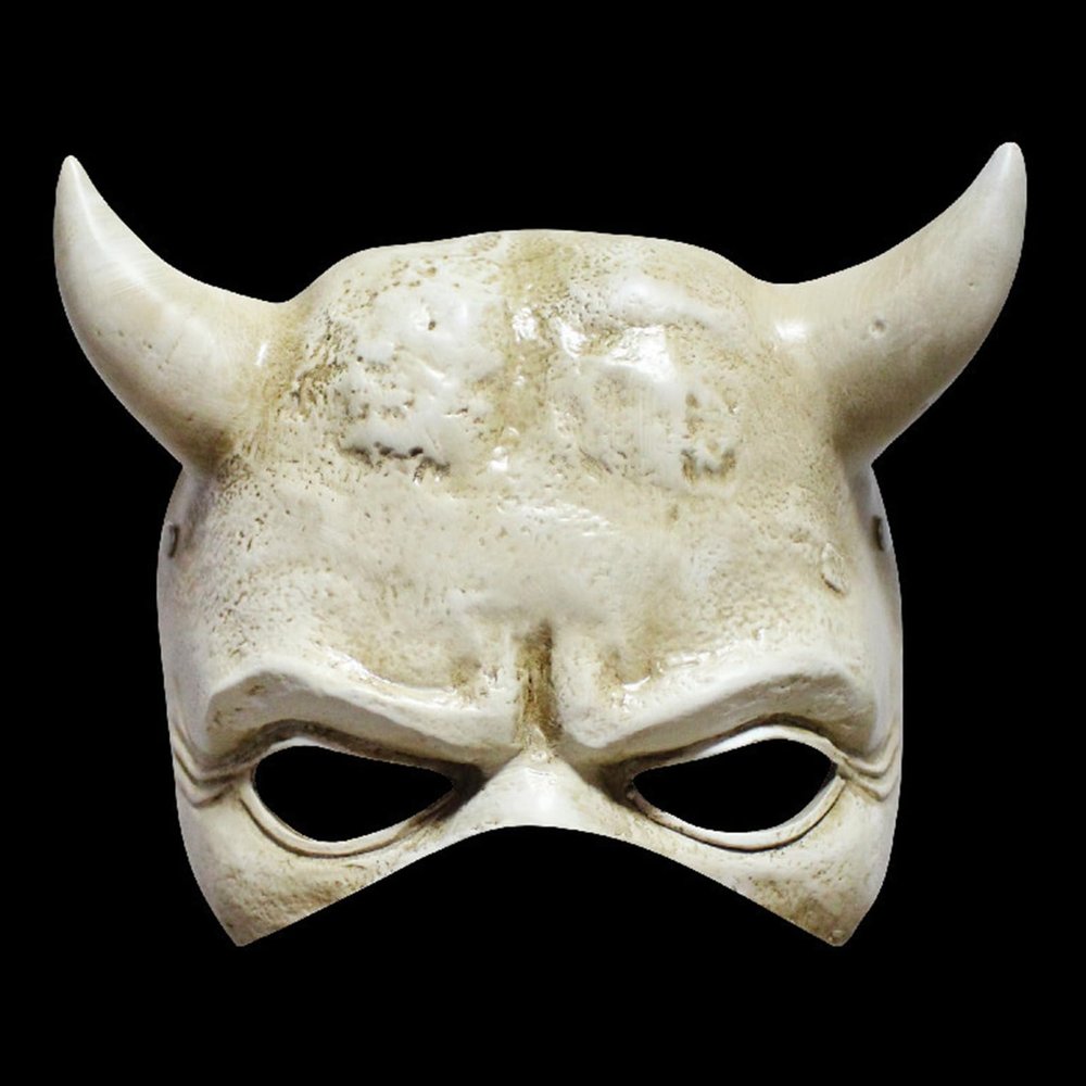 XMKJCHA Resin The Black Phone Mask Halloween Party Game Theme Costume Cosplay Mask Props(Half Face Mask - B)