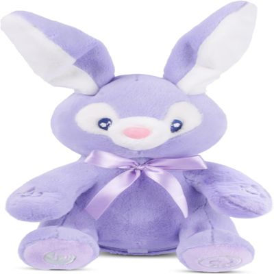 Dimple Bella Bunny Stuffed Animal - Animated Interactive Soft Bunny Plush Toy with Peek-a-Boo Feature and Singing Songs - Perfect Christmas Baby Stuffed Animal Gift for Ages 0 and Up, Purple