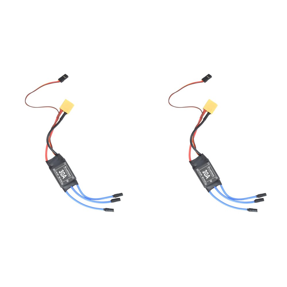 2Pcs RC Speed Controller, 30A Brushless ESC Electronic Speed Controller RC Plane Motor for Drone Airplanes Helicopter Accessory