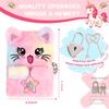 PrinBarBee Cat Diary for Girls with Lock and Keys,Tie-Dye Fuzzy Journal for Kids,Hardcover Fluffy Locking Notebook for Writing and Drawing,4-12 Year Old Girl Birthday (A Star-Cat) view 2