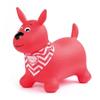 Ludi - Red Jumping Dog - 58x27x48cm - Dynamic PVC Toy with Customisable Bandana - for Indoor and Outdoor Use - Ergonomic Handles - Includes Inflation System - from 10 Months view 1