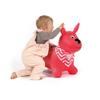 Ludi - Red Jumping Dog - 58x27x48cm - Dynamic PVC Toy with Customisable Bandana - for Indoor and Outdoor Use - Ergonomic Handles - Includes Inflation System - from 10 Months view 4