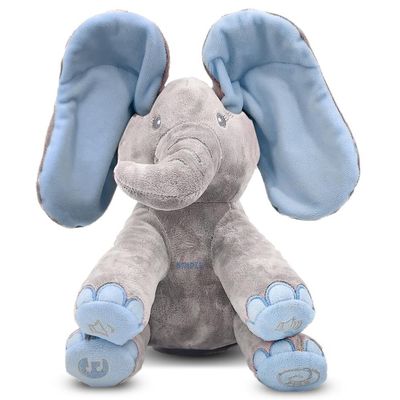 Dimple Kyle Peek A Boo Elephant Toy, Interactive Singing Stuffed Elephant Plush with Moving Ears, Musical Stuffed Animal for Babies and Toddlers, Adorable Baby Toy