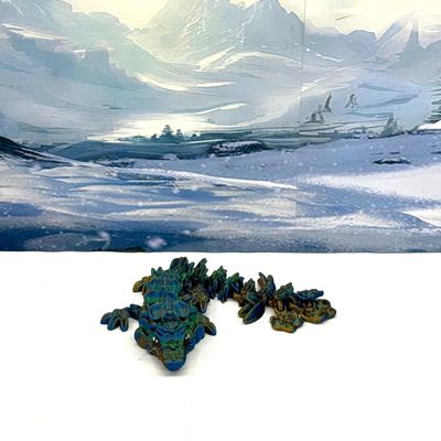 Baby Dragons with Dragon Egg, Articulated Baby Crystal Dragon, Rose Dragon, Orchid Dragon, Gemstone Dragon, Fidget Toy for Autism ADHD BD001 (Orchid Dragon with Egg, OBG - Orange Blue Green)