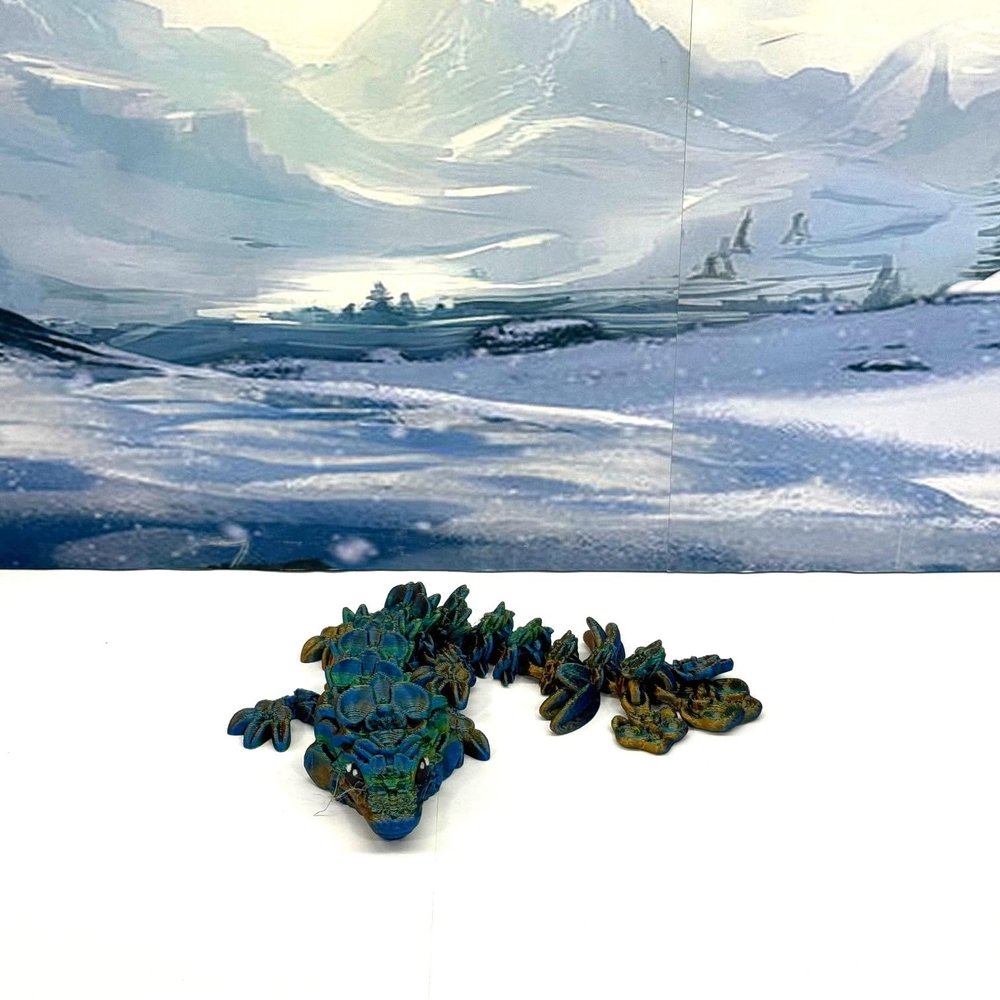 Baby Dragons with Dragon Egg, Articulated Baby Crystal Dragon, Rose Dragon, Orchid Dragon, Gemstone Dragon, Fidget Toy for Autism ADHD BD001 (Orchid Dragon with Egg, OBG - Orange Blue Green)