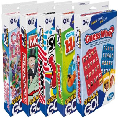 Hasbro Gaming Grab and Go Travel Games Set of 5- Sorry!, Hungry Hippos, Monopoly, Guess Who?, and Candy Land