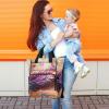 KYZSXZ Purple Feather Diaper Backpack with Insulated Feeding Bottle Insert, Large Baby Changing Bag 11.025.9115.3 IN view 2