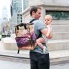 KYZSXZ Purple Feather Diaper Backpack with Insulated Feeding Bottle Insert, Large Baby Changing Bag 11.025.9115.3 IN view 3