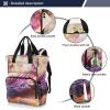 KYZSXZ Purple Feather Diaper Backpack with Insulated Feeding Bottle Insert, Large Baby Changing Bag 11.025.9115.3 IN view 4