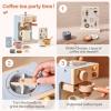 EERKEOD Toy Coffee Maker for Kids Wooden Kids Coffee Maker Playset for Toddlers Play Kitchen Accessories Gift for Girls and Boys view 3