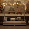 NCKMYB Eye-catching Design Twin Size House-Shaped Playhouse Bed with Roof and Height Guardrails,Wood Low Montessori Bed Frame with LED Light and Wood Slat Support,for Kids Teens Girls Boys view 4