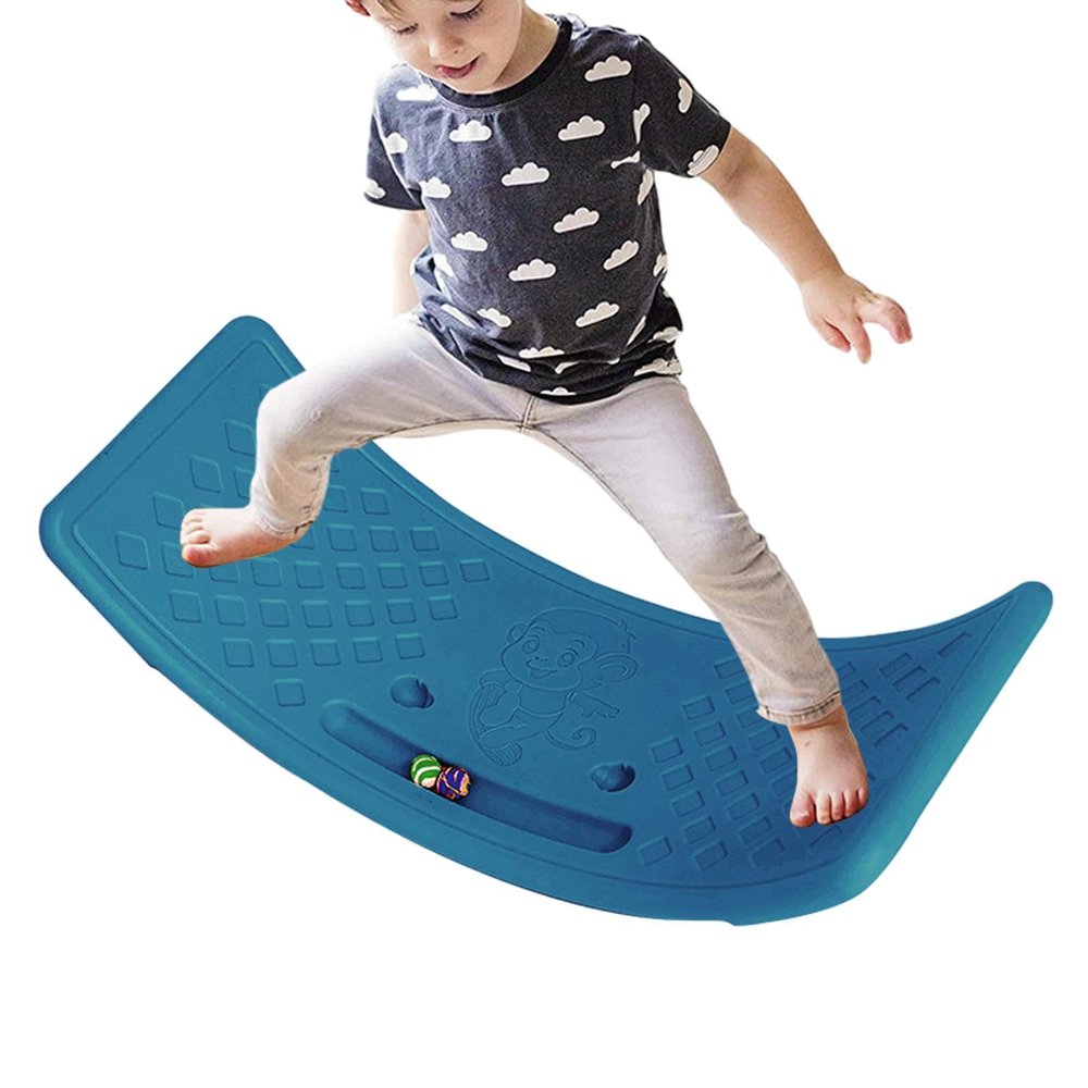 Wobble Board Toddle,kids Rocking Seesaw Balance Board,Curved Balance Board Balance Popping Board Workout Balance Training Equipment For Kids Boys Girls,Hold Up To 25Kg For Indoor Use