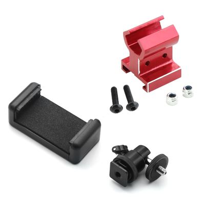 Metal for TQi Transmitter Phone Mount Holder for TRAXXAS TRX4 TRX6 E-Revo Slash RUSTLER T-Maxx E-Maxx RC Car Upgrade Parts(Red)