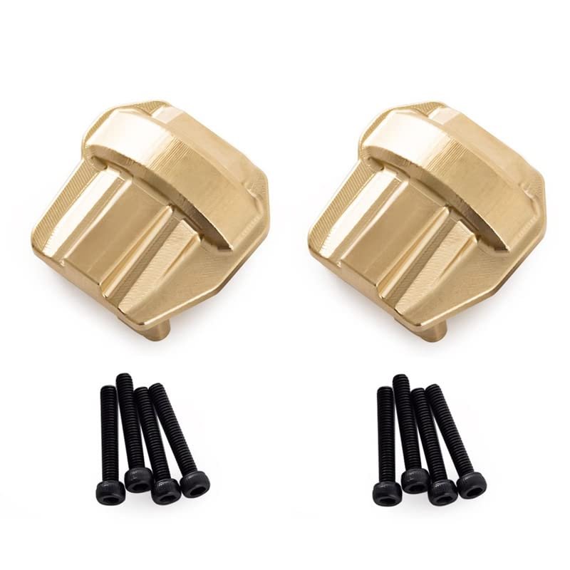 2Pcs Brass Diff Cover AR44 Portal Axle Counterweight for 1/10 RC Crawler Car for Axial SCX10 II 90046 Upgrades Parts