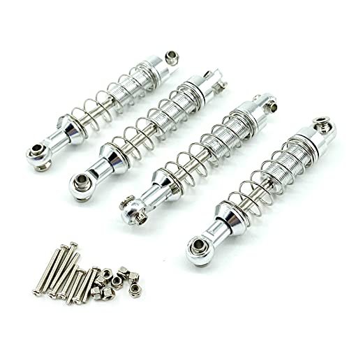 DAIHAOUU for WPL C14 C24 for MN D90 D91 D96 D99 D99S for MN90 MN98 MN99S 4pcs Metal Shock Absorber Damper RC Car Upgrades Parts Accessories(Silver)